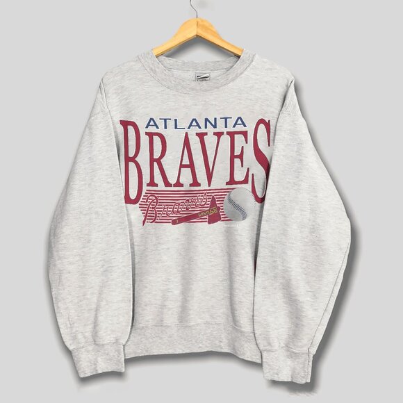 Vintage 90s MLB Atlanta Braves Sweatshirt, Retro Baseball Shirt For Mens Womens - Picture 1 of 2